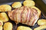 Kalkunsteg i ovn - fyldt kalkunbryst med bacon