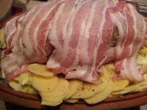 Kalkun i stegeso med flødekartofler & porrer