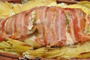 Kalkun i stegeso med flødekartofler & porrer