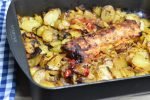 Marineret svinefilet i ovn med tilbehør - kamfilet