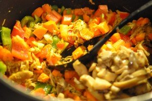 Suppe med kylling, kokosmælk karry & nudler