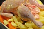 Kylling med honning og citron og kartofler ovn