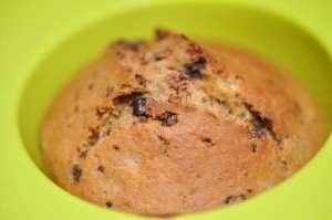 Bananmuffins med olie, brun farin & chokolade