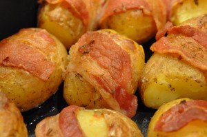 Kartofler i ovn med bacon frække kartofler