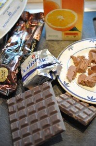 Chokoladekage med nougat og chokolade