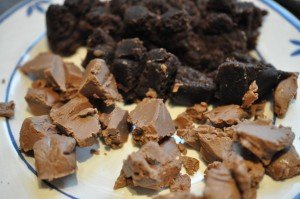 Chokoladekage med nougat og chokolade