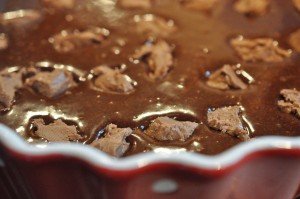 Chokoladekage med nougat og chokolade
