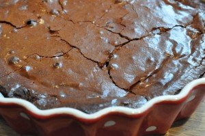 Chokoladekage med nougat og chokolade