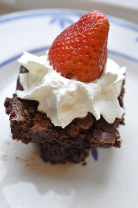 Chokoladekage med nougat og chokolade