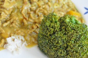 Svinekød i karry med kokosmælk - karrygryde