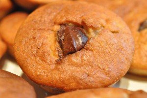 Fedtfattige bananmuffins med chokolade