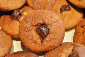Fedtfattige bananmuffins med chokolade