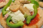 Pizza på pitabrød - med skinke og mozzarella