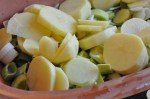 Flødekartofler med porrer og ost - opskrift