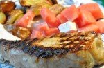 Skaftkoteletter på grill pande - med tilbehør