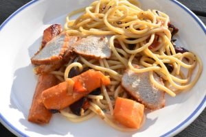 Svinefilet med grøntsager i ovn - tilbehør til pasta