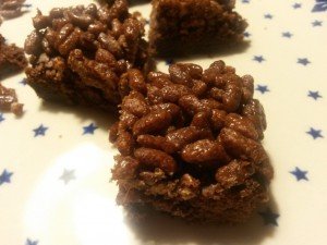Choko rice crisp bites - chokoladekage med rice krispies