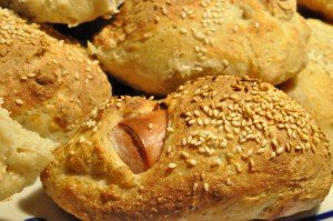 Grove pølsehorn og frikadelle sandwich 
