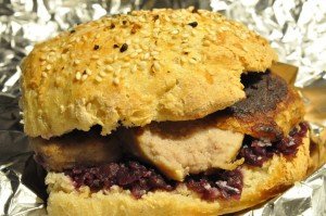 Grove pølsehorn og frikadelle sandwich 