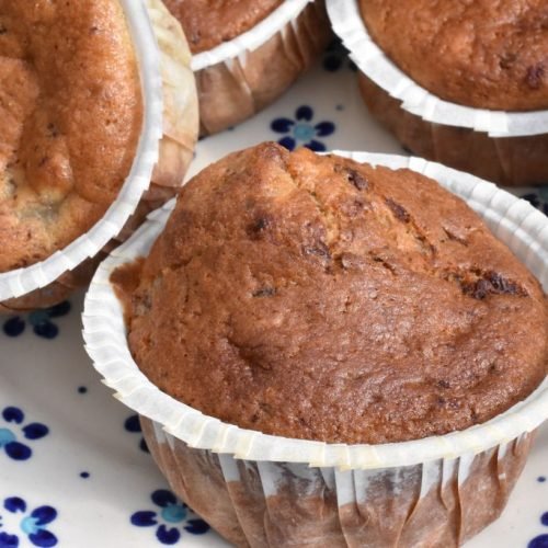 Nemme bananmuffins - banan chokolade muffins