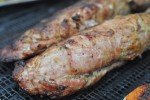 Svinemørbrad på grill med grillede kartofler