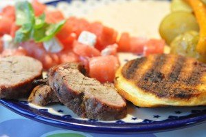 Grillet svinemørbrad med grillede kartofler
