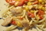 Kylling med ostesovs og pasta - nem gryderet