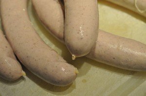 Frankfurter pølser i ovn med kartofler