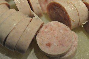 Frankfurter pølser i ovn med kartofler
