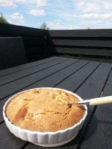 Rabarberkage uden smør - nem hurtig fedtfattig opskrift