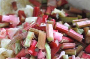 Rabarberkage med kokos og marcipan - nem