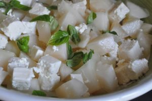 Honningmelon salat med feta - nem opskrift