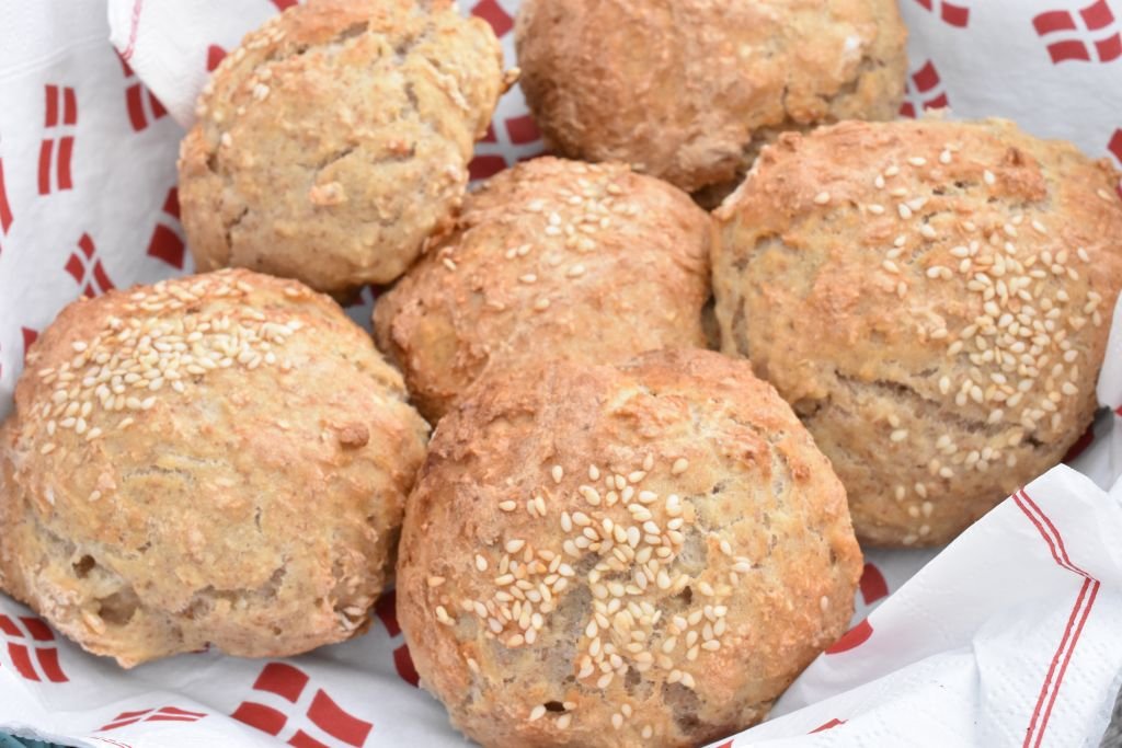 Grove scones m. rugmel & havregryn - uden gær