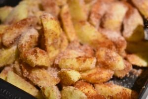 Sprød paprika kylling med rasp og sprøde pommes frites