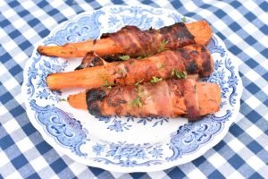 Gulerødder med bacon & honning bagt i ovn