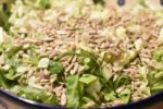Spidskålssalat med peberfrugt, solsikkekerner og mormordressing