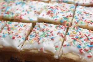 Rabarbersnitter - kage snitter med rabarber 