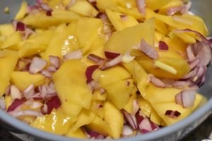 Mangosalat med rødløg - nem mango salat