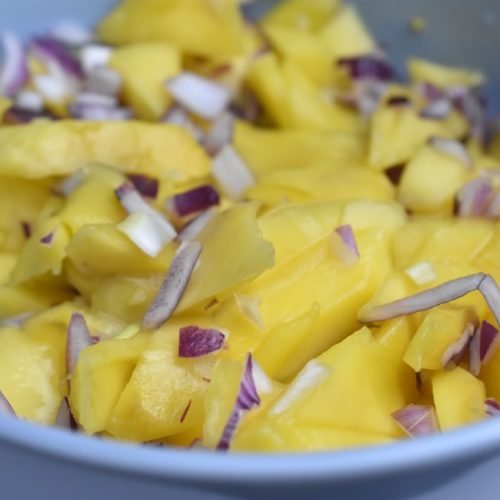 Mangosalat med rødløg - nem mango salat
