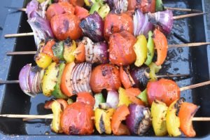 Grøntsagsspyd på grill - lækre vegetar grillspyd