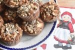 Julemuffins med marcipan, kanel og nødder