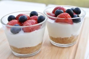Koldskål cheesecake i glas - uden husblas