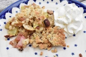Rabarbercrumble i airfryer - opskrift