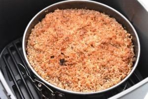 Drømmekage i airfryer opskrift - kage med kokostopping