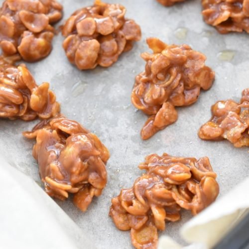 Karamel bidder med cornflakes - karameller med knas