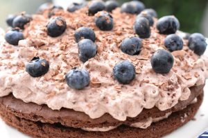Rutebilslagkage med chokolade lagkagebunde