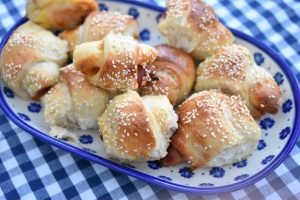 Mini pølsehorn - små pølsehorn med cocktailpølser