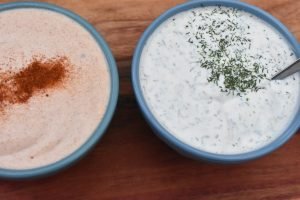 Dressing til tunmousse - opskrift på 2 slags dressinger