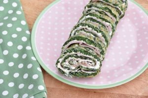 Spinatroulade med skinke - nem forret uden fisk