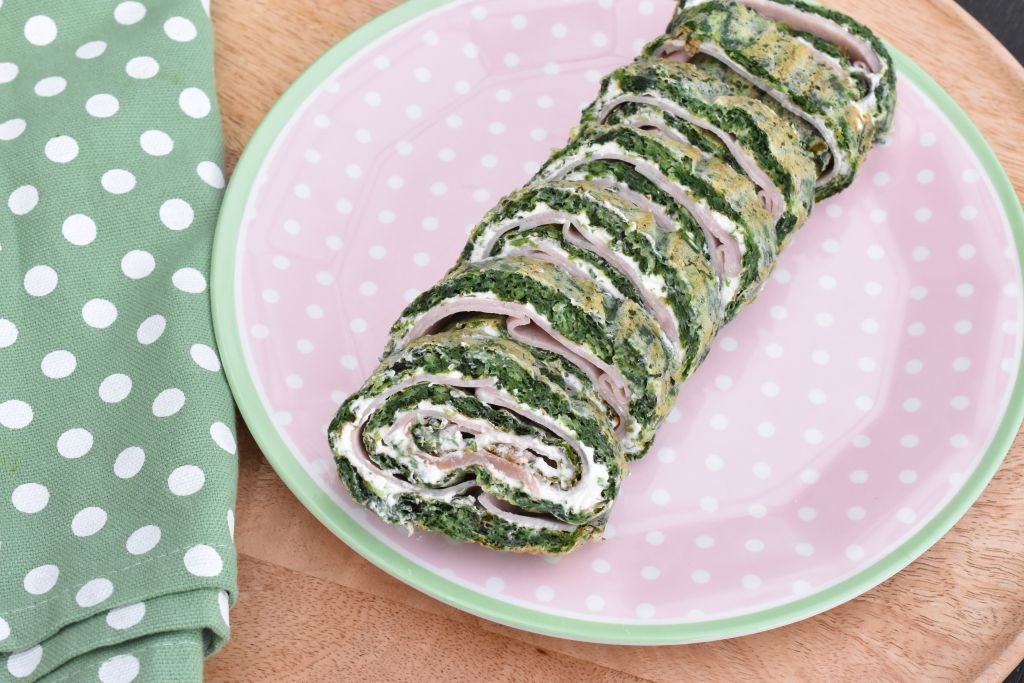 Spinatroulade med skinke - nem forret uden fisk